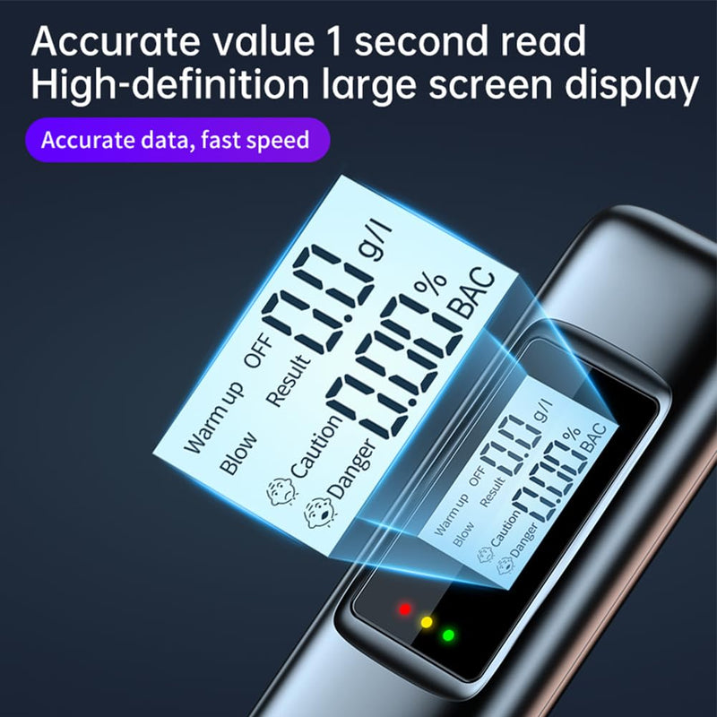 [Australia] - Portable Breathalyzer High Precision Alcohol Tester with LED Digital Display, Drunk Alarm Reminder for Home or Party Use 