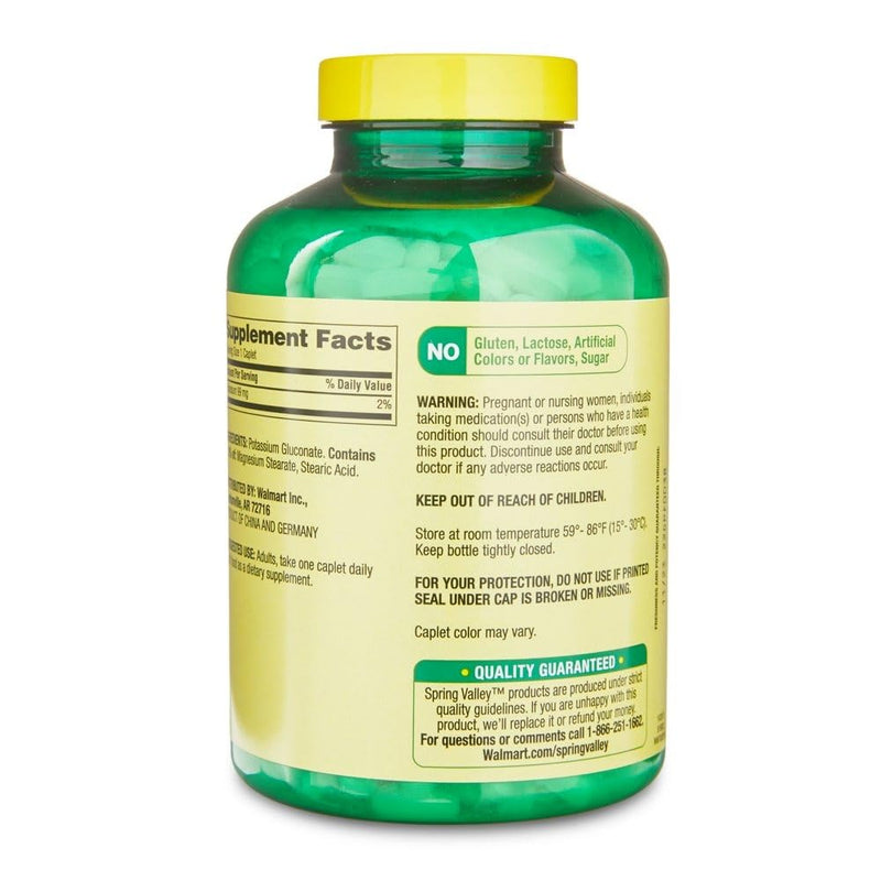 [Australia] - Potassium Caplets Dietary Supplement Value Size, 99 Mg, 500 Count 