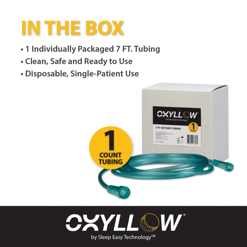 [Australia] - Premium 7 FT Oxygen Tubing | 1-Count | 6-Channel Kink-Resistant Air Flow | High-Visibility Green Tint | Universal End Connectors | Durable, Medical Grade Oxygen Therapy Accessory 