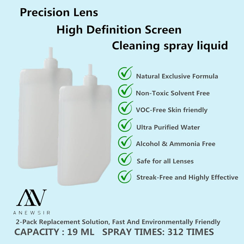 [Australia] - Glasses Cleaner,Screen Cleaner,Portable Lens Cleaner Spray for Eyeglasses,Screen Cleaner Spray Wipe Kit for Phones/Glasses Cleaner Lens Cleaning,Alcohol Free,Replaceable cleaning liquid (Black)New Black 