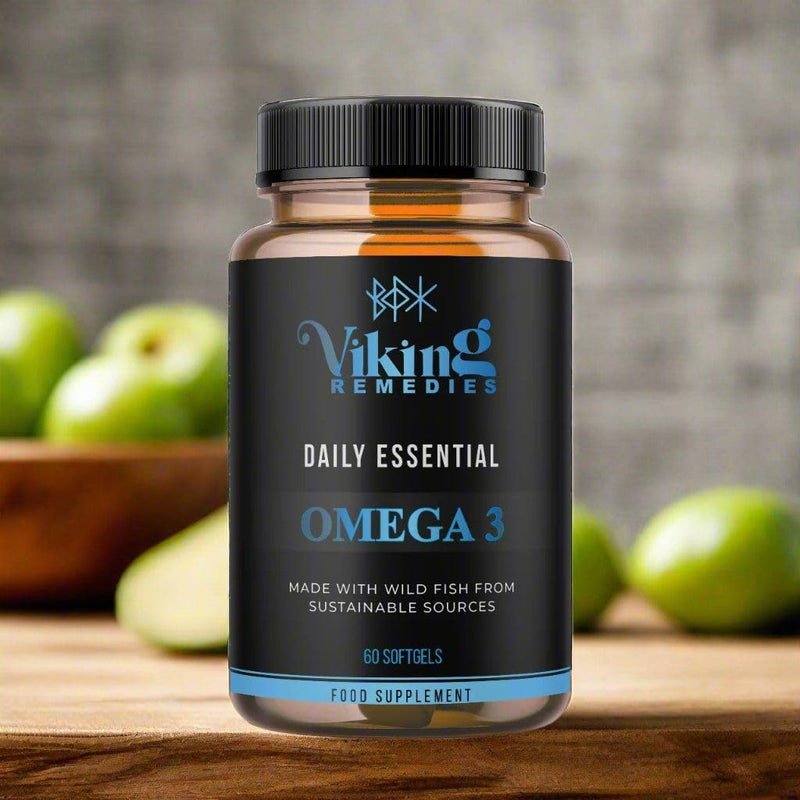 Daily Essential Omega-3 – 1100mg EPA & DHA per Serving – High Strength Fish Oil Softgels – Made in UK – 60 Capsules