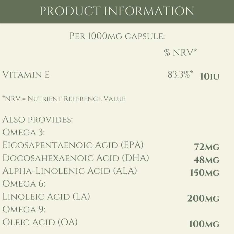 Omega 3-6-9 - MAX Strength 1000mg - Healthy Heart & Cholesterol Formula - Sunflower Seed, Flaxseed and Fish Oil with VIT E - 60 Capsules