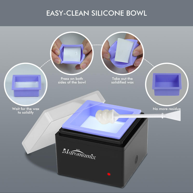 [Australia] - Nose Waxing Kit | Portable USB-Powered Wax Warmer for Nose/Ear/Eyebrow/Beard/Lip Hair Removal | Includes 50g Hard Wax Beans, 6 Applicators & 6 Nose Hair Sticks & Silicone Pot | Travel-Friendly Design Kit-Square 