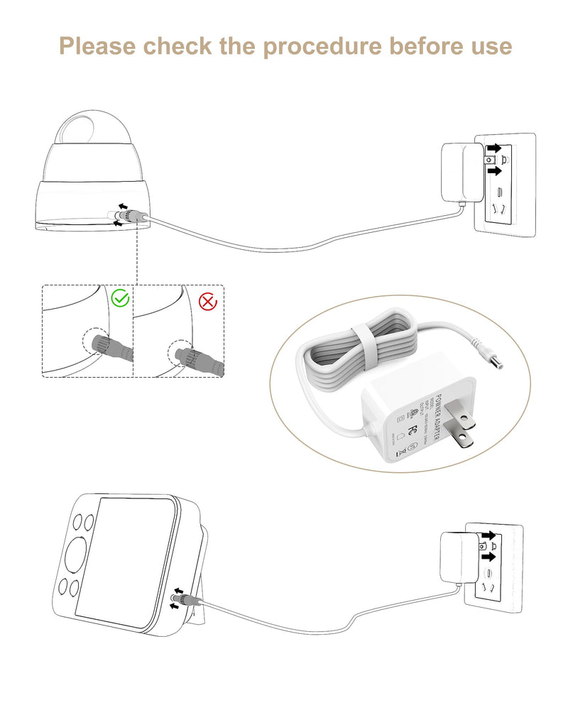 [Australia] - 6V for Vtech Baby Monitor Power Cord compatible with Vtech DM221 DM221-2 DM223 DM251 (Parent & Baby Units) DM111 DM112 DM222 DM271 (Parent Unit ONLY) Safe & Sound Audio Monitor 