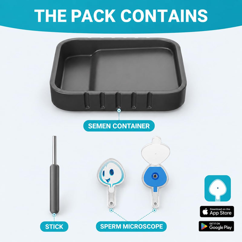 Sperm Microscope, Spermcheck Fertility Test, App-Supported, 1 Pack | Single-Use Sperm Observation Kit for Men, At-Home Test, Easy-to-Use Sperm Motility Check, Hygienic & Private, Family Planning 1-pack
