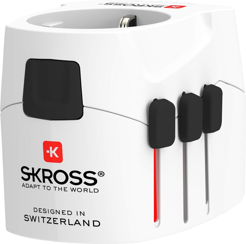 SKROSS | 1.302461 | Pro Light USB (4xA) | Universal Travel Adapter 2 & 3 Pin with 4 USB Ports 4.8A Voltage and Power: 100V-700W/250V-1750W Suitable for PC and Hair Dryer PRO Light USB (4xA)
