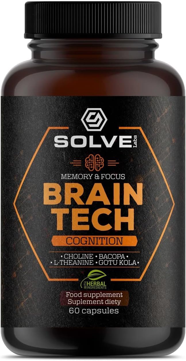 ● BrainTech ● Capsules (60) for Memory, Concentration, Improved Learning & Increased Resistance to Stress, Nootropics Nervous Support Supplement