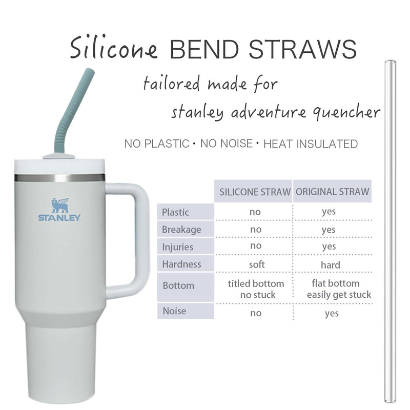 [Australia] - Pastel Color 14” Extra Long Silicone Replacement Straw for 40 oz Stanley Cup, Reusable Flexible Tall Giant Big Drinking Straw for Quencher Tumbler,1Gallon/64 oz Water Bottle,Hydro Jug-6 pack 14 INCH BEND PASTEL STRAWS 