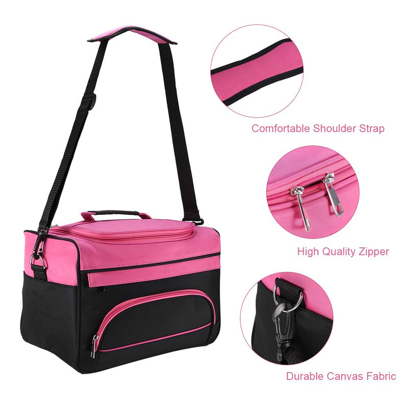 xuuyuu Hairdressing Tool Salon Case, Portable Travel Cosmetic Organizer Handbag Hair Equipment Carrying Case Mobile Large Capacity Cosmetology Organizer with Strap for Hair Stylist Shoulder Carrying