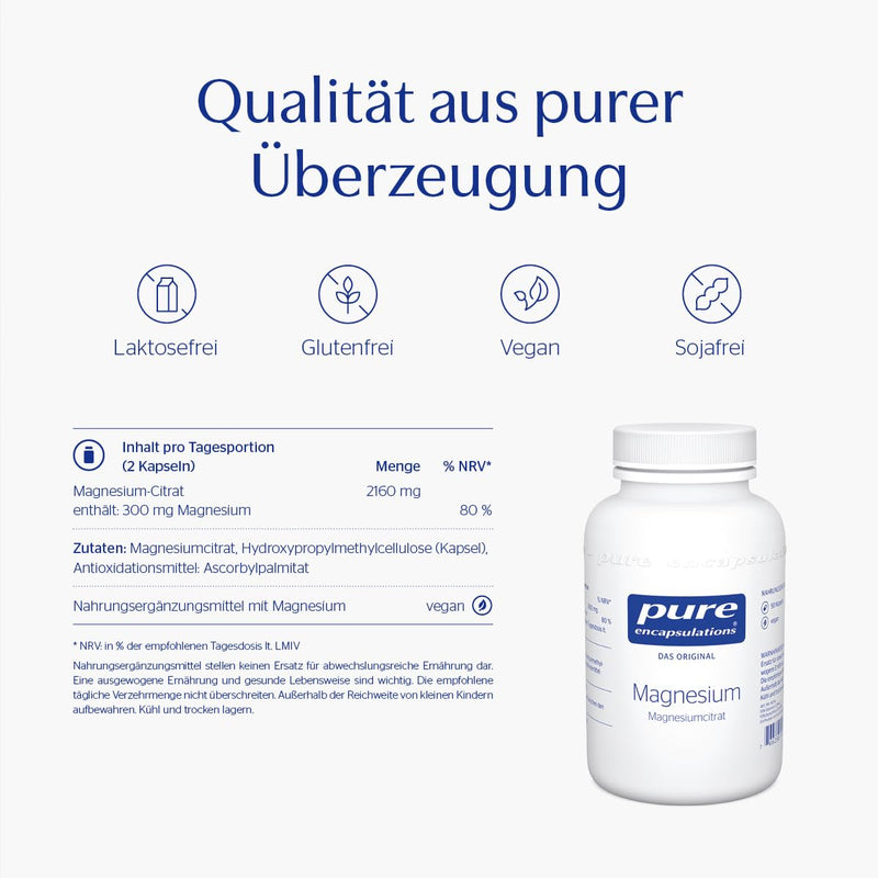 [Australia] - Pure Encapsulations - Magnesium Citrate - 90 vegan capsules 109 g (pack of 1) 