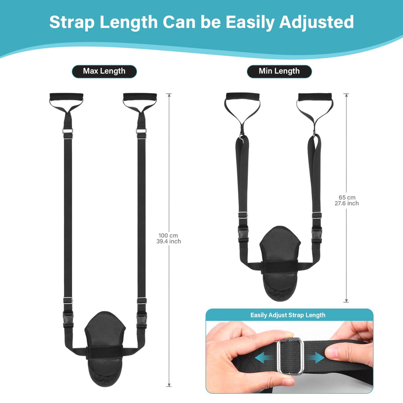 [Australia] - Knee Replacement Recovery Aids,Knee Surgery Recovery Equipment with Padded Handle and Foot Sleeve,Heel Slides Physical Therapy Equipment Speed Hip Recovery,Increase Range of Motion and Relieve Pain Black 