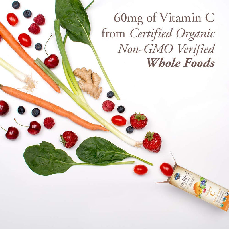 Garden of Life Organics Vitamin C Spray Bundle - Orange Tangerine and Cherry Tangerine, 60mg Vitamin C Supplements, Antioxidants for Immune Support and Skin Health, 2 fl oz Liquid Drops