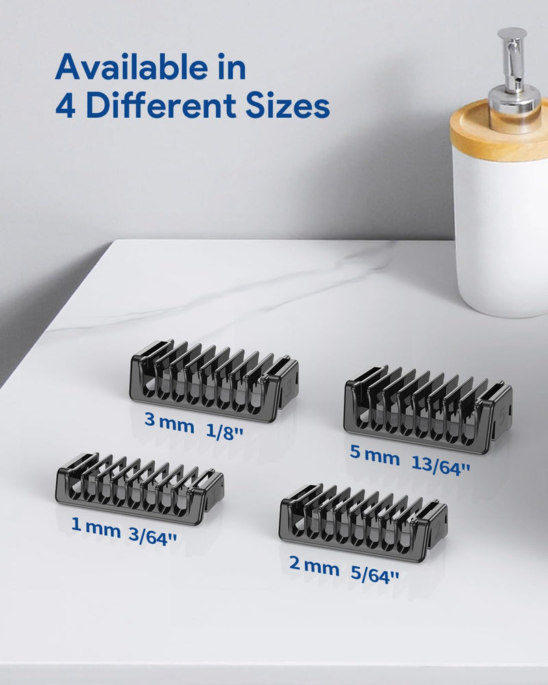 [Australia] - Attachments compatible with O Blade QP2520 QP2630 QP2724 QP2830 QP2734 360 Electric Beard Trimmer Replacement Blades, 1/2/3/5mm Trimming Attachments Oblade Accessories Kit 