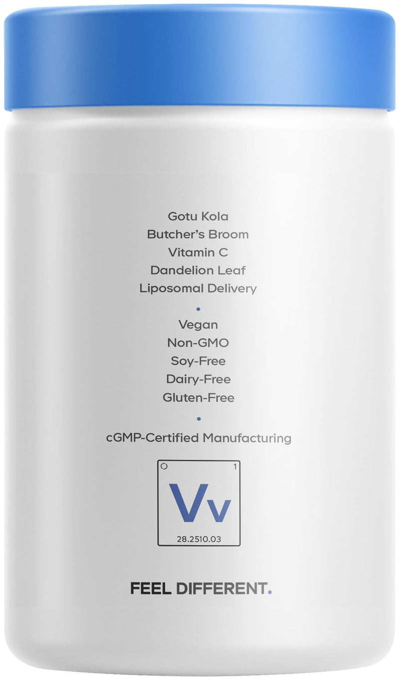 Codeage Veins Vitamins+ Supplement, Diosmin, Hesperidin, 120 Capsules | Diosmin, hesperidin, horse chestnut, butcher's broom, gotu kola, pine bark, vitamin C. Vegan, non-GMO.