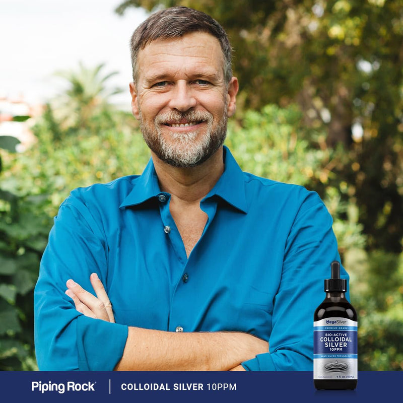 [Australia] - Piping Rock Collodial Silver Drops | 10 ppm | 4 oz | Bio-Active | Convenient Liquid | Nano Silver Technology | Non-GMO, Gluten Free 