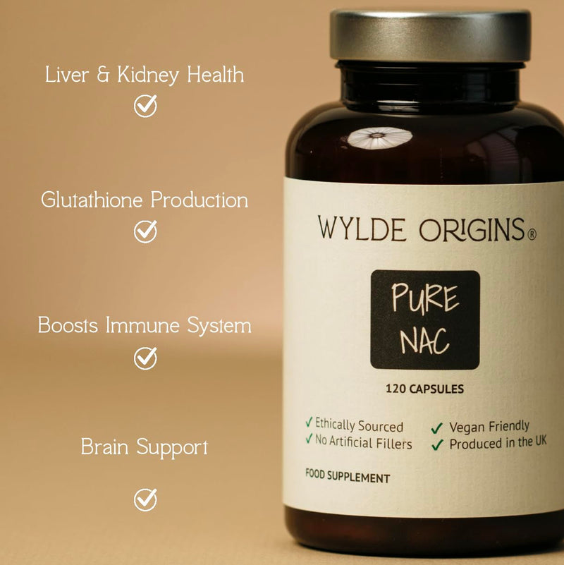 Pure NAC Lungs & Liver Support Supplements 120 Capsules - Immune Support 500mg of N Acetyl Cysteine, Antioxidant & Glutathione Precursor - Vegan, Non-GMO with High-Strength Detox Aid Formula