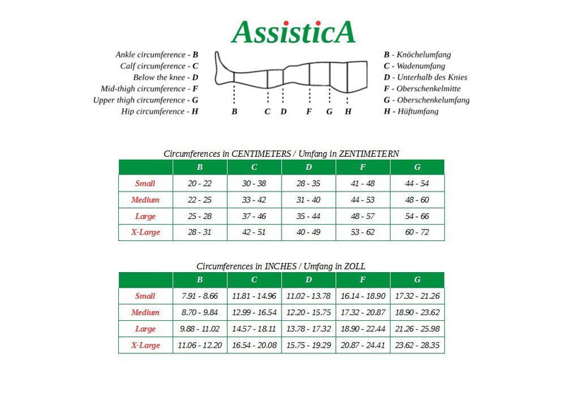 [Australia] - 23-32 mmHg (Class 2) ASSISTICA® Medical Compression Stockings with Closed Toe, Women/Men Support Stockings with Toe, AG Replacement Stockings with Silicone Band (158-170 cm/Small, Beige) 158-170 cm/Small 