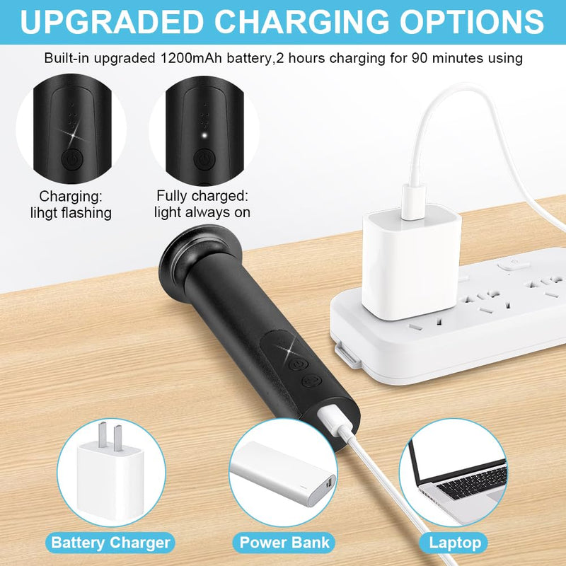 [Australia] - ACWOO Electric Callus Remover, Rechargeable Electric Foot Callus Remover Set with Interchangeable Foot Files, 9 Speeds, Foot Care Set for Cracked Heels, Calluses, Dead Skin (Black) Black 