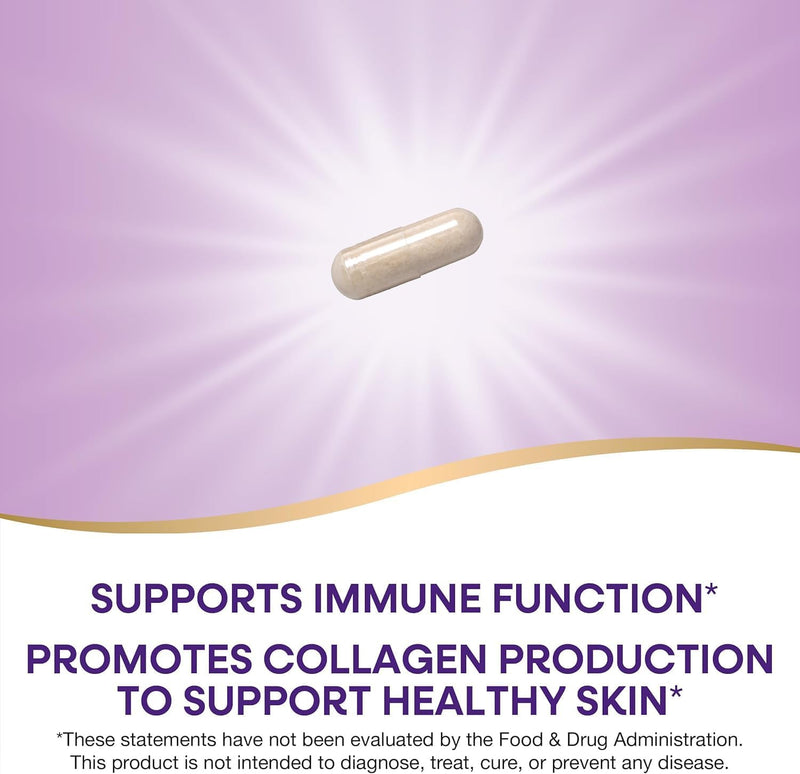 Nature's Way Extra Strength(1) Vitamin C with Bioflavonoids, Supports Immune Health*, Promotes Collagen Production for Healthy Skin*, 1,000 mg per Capsule, 250 Vegan Capsules (Packaging May Vary)