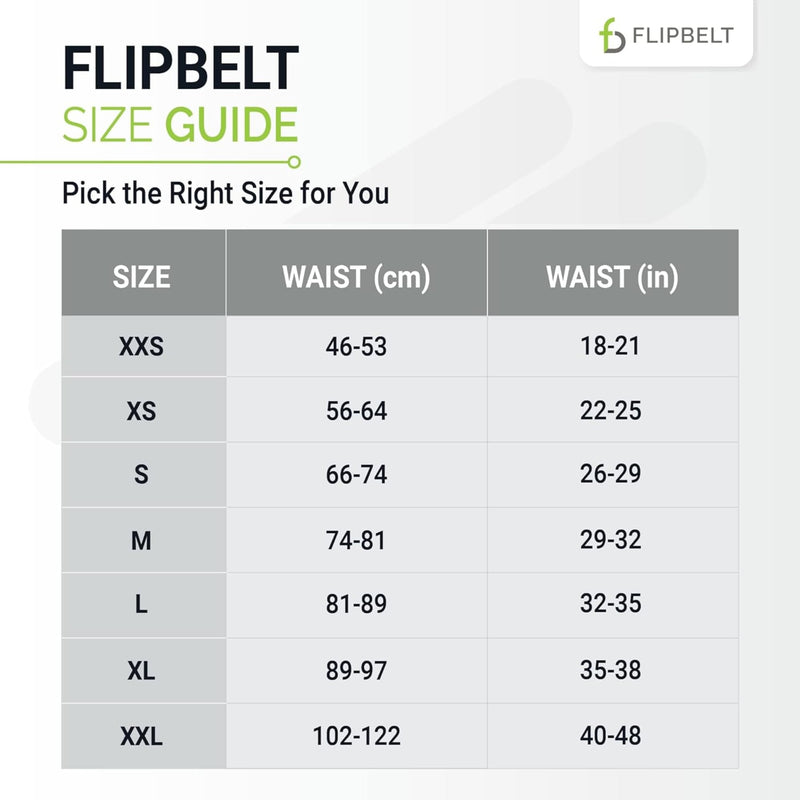 FlipBelt Zipper Running Belt, Waist Pack for Fitness and Running, US Company Medium White