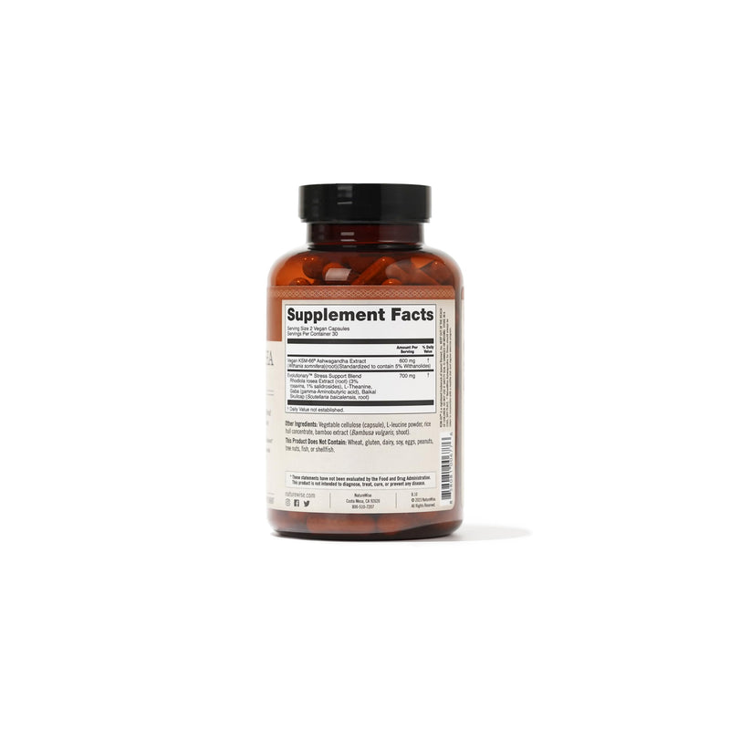 [Australia] - NatureWise Ashwagandha for Stress - With KSM-66 Ashwagandha Extract + GABA + L-Theanine + Rhodiola Rosea - Herbal Stress Support Supplement - Vegan, Non-GMO, Gluten-Free - 60 Capsules[1-Month Supply] 