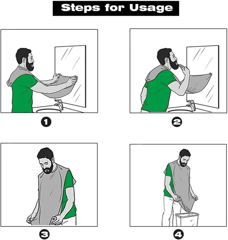 [Australia] - AEESRRU Beard Shaving Bib, Beard Apron for Men, With Suction Cups, Beard Apron for Beard Design, Beard Apron for Husband, Father's Day, Boyfriend (White) White 