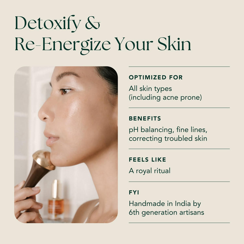 RANAVAT Kansa Wand Massage Tool - Facial Massager to Tone, Lift, & Re-Energize - Ayurvedic Skin Rejuvenating Under-Eye & Contouring Face Sculpting Tool