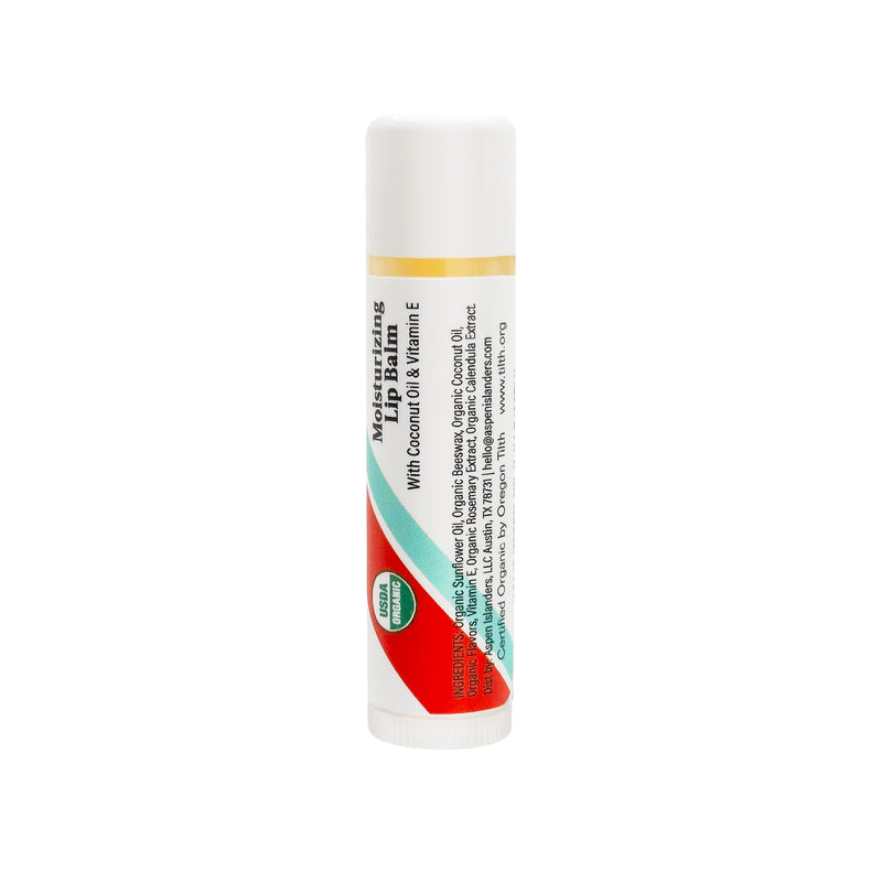 USDA Organic Coconut Restoring Lip Balm, 0.15 oz | Moisturizing with Coconut Oil, Calendula Extract, Vitamin E, Non-SPF, Long-Lasting, PABA- and Paraben-Free, Cruelty Free