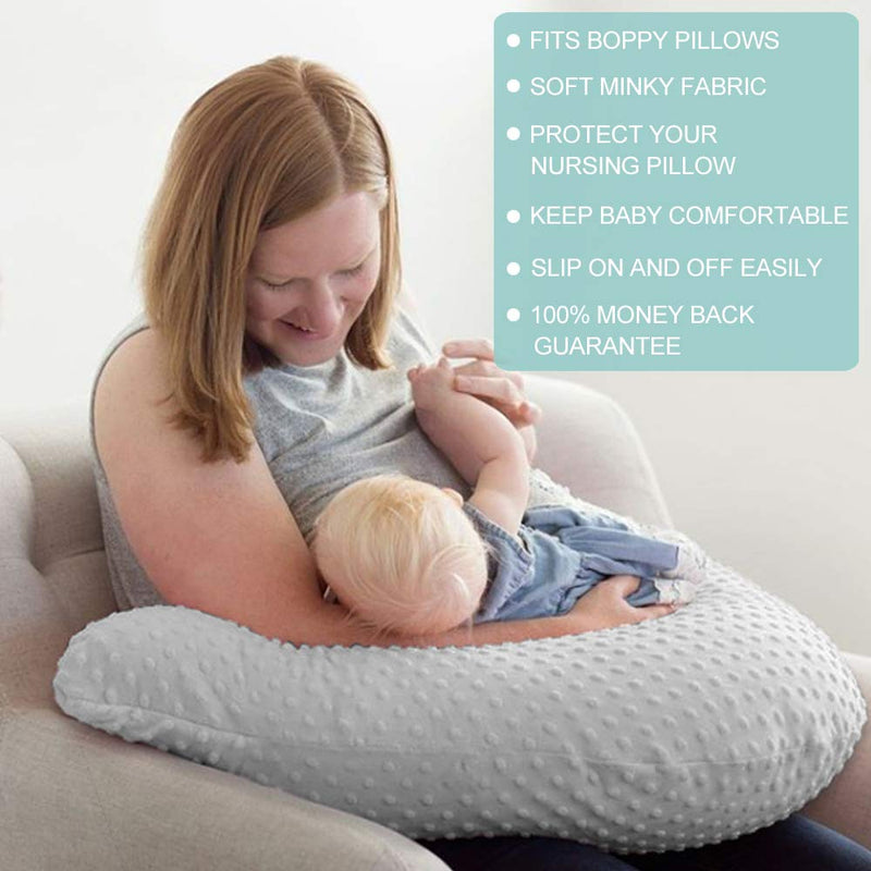[Australia] - OWLOWLA 2Pack Nursing Pillow Covers Set White&Khaki Breastfeeding Pillow Slipcover Fits Naked Nursing Pillow for Baby Boy Girl(White/Khaki) White/Khaki 