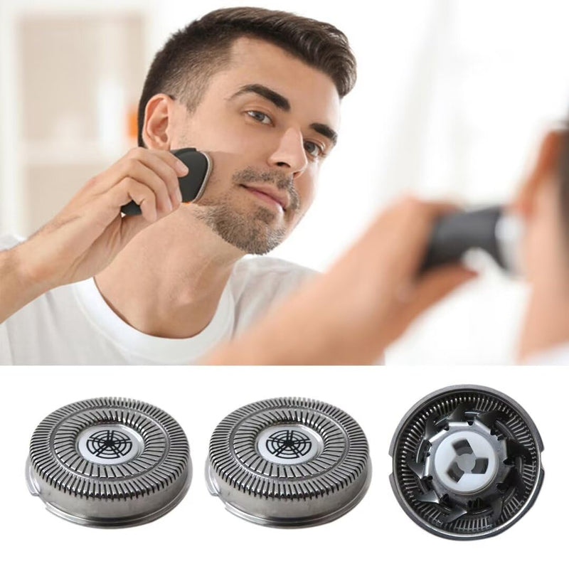 3Pcs Replacement Stainless Steel Shaver Shaving Head Blade Cutters with Clean Brush Compatible with SW-S7105 Electric Shaver Men’s Rotary Shaver Shaver Head Blades