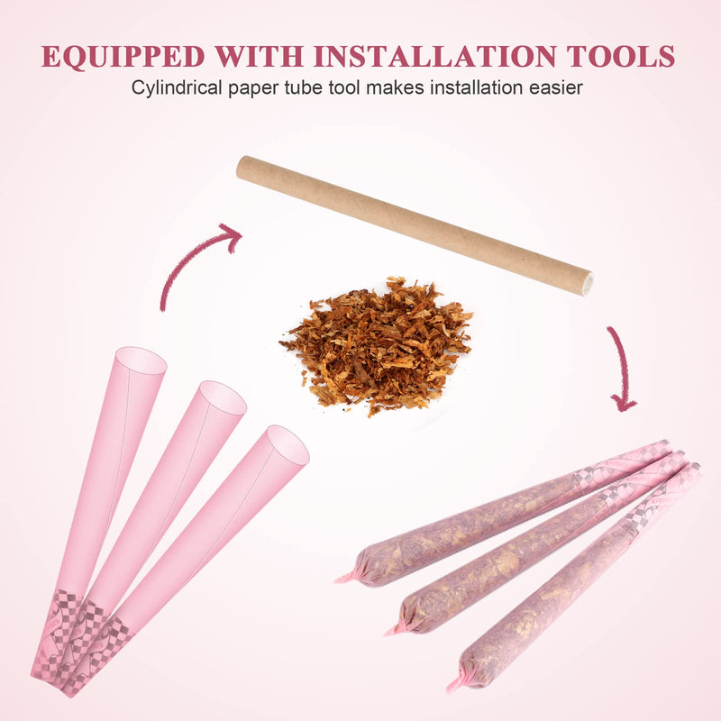 [Australia] - TISFA Pink Pre rolled Cones 60 Pack Rolling Papers King Size Rolling Cones with Tips & Packing Sticks (60 PCS) 60pcs 