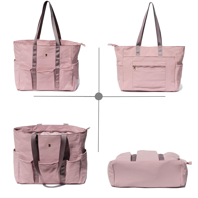 ESVAN Utility Tote Bag Weekender Duffle Bag with 13 Pockets - Perfect for Travel, Work, Gym, Beach, Teachers, and Nurses Pinkish Purple