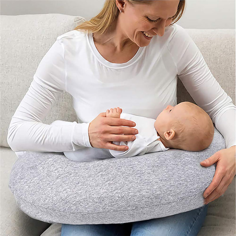 [Australia] - Pro Goleem Nursing Pillow Cover 100% Jersey Cotton 2 Pack Soft Feeding Pillow Slipcover for Breastfeeding Moms Fits Standard Infant Nursing Pillow or Positioner Grey for Boys and Girls 