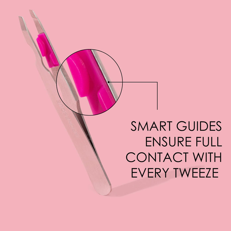 Japonesque Smart Guide Slant Tweezers – Precision Eyebrow Plucking Tool with Slant Tip, Stainless Steel Hair Removal