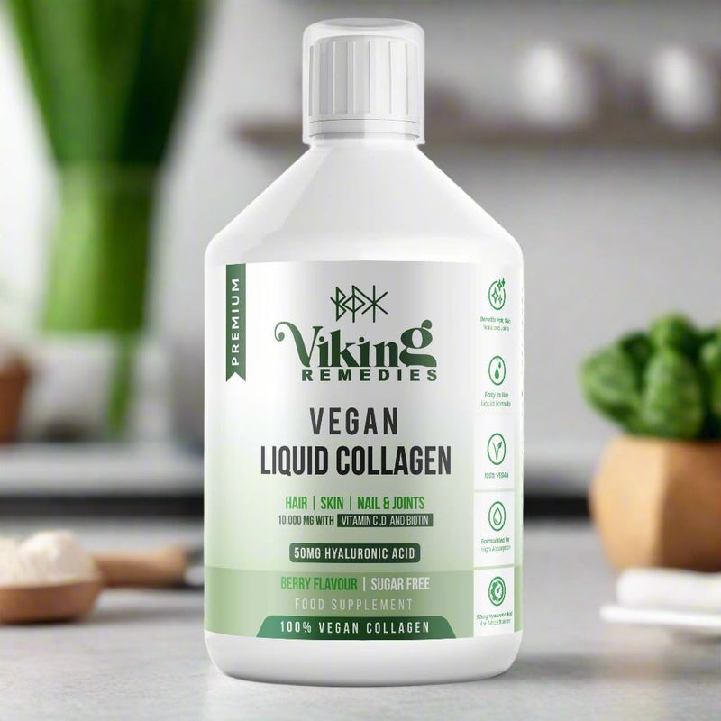 Vegan Liquid Collagen 500ml – 5000mg Plant-Based Collagen with Hyaluronic Acid, MSM, Vitamin C & Biotin – Skin, Hair, Joint Support