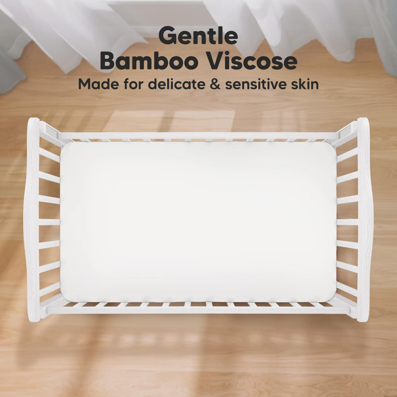 [Australia] - 2-Pack Bamboo Viscose Crib Sheets for Boys, Girls - Fitted Crib Sheet, Organic Baby Crib Sheets Neutral,Crib Mattress Sheet, Toddler Bed Sheets,Baby Sheets for Crib,Unisex Crib Fitted Sheet(Khaki) Khaki 