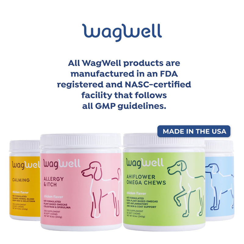 WagWell Ahiflower Omega Oil - Vet-Formulated Skin, Coat, Hip and Joint Supplement for Dogs - Plant-Based Omega 3, 6 and 9 Supplement - Natural Non-GMO Dog Omega Oil, 8 fl.oz. Pump Bottle - PawsPlanet Australia