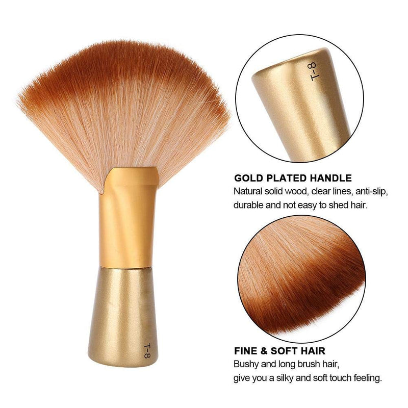 [Australia] - Soft Fan-Shaped Neck Duster Brush, Large Sweep Hair and Face Cleaning Brush for Salon Stylists and Barbers 