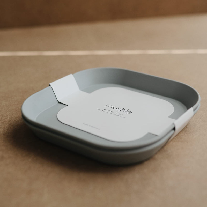 [Australia] - mushie Square Dinnerware Plates for Kids | Made in Denmark, Set of 2 (Cloud) (Cloud) Square Plate 