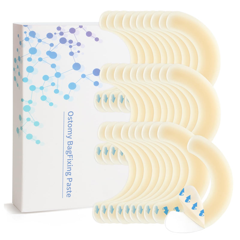 [Australia] - 30PCS Ostomy Supplies,Ostomy Barrier Strips,Elastic Barrier Adhesive Tape Strips for Colostomy Bags Curved Ileostomy Tape for Stoma Urostomy Bag 