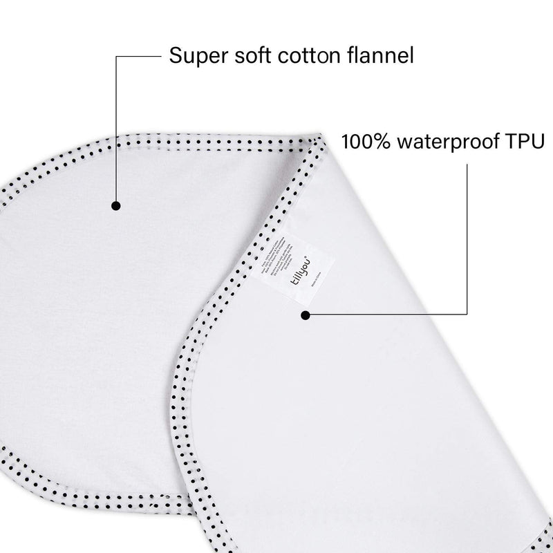[Australia] - TILLYOU Changing Pad Liners 6PK - Waterproof Flannel Cotton, 27" x 13" - Perfect for Baby Diaper Changing Needs, White 27x13 Inch (Pack of 6) 