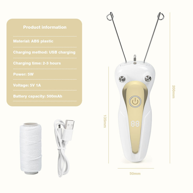 [Australia] - Electric Threading Epilator Women's Electric Thread Epilator Facial Hair Remover for Women Physical Threader Hair Remover Epilator Women's Facial Epilator for Arms and Legs (Gold) 