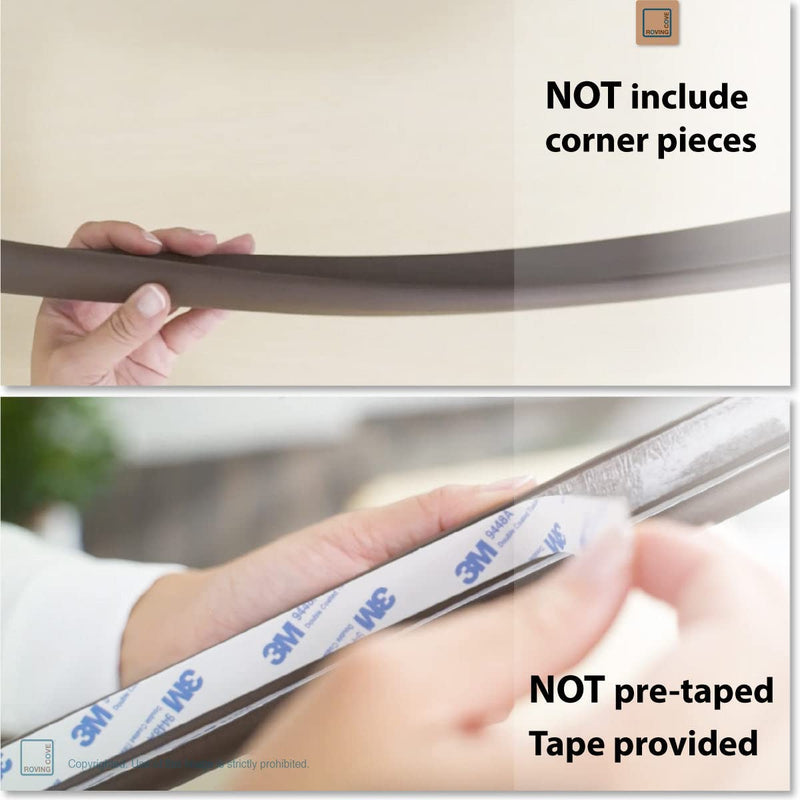[Australia] - Roving Cove Edge Protector for Baby (6ft Large Edge Only), Hefty-Fit Heavy-Duty Soft Foam Furniture Edge Bumper Guards, Desk Edge Cushion, Wall Corner Covers, 3M Adhesive, Onyx Black Large 6 Foot (Pack of 1) 
