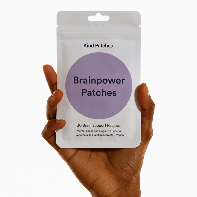 Kind Patches | Brainpower Patches | Mental Focus & Cognitive Function | Plant-Based Formula with Lion's Mane Mushroom | 30 Vegan Patches 30 count (Pack of 1)