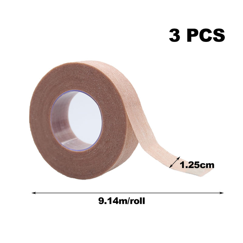 [Australia] - 3 rolls of micropore tape, self-adhesive bandage, micropore tape, flexible skin tape, breathable nose tape, gauze tape for wound care, sports, eyelash extensions, 1.25 cm x 9.14 m 