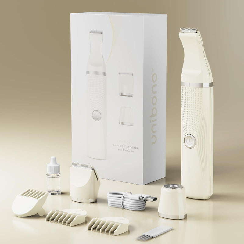 [Australia] - 3-in-1 Electric Razor for Women - Waterproof Bikini Trimmer,Rechargeable Electric Shaver for Lady,Pubic Hair Trimmer Women,Personal Trimmer Groomer for Body Hair (Cream, LY) Cream 