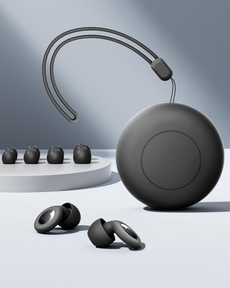 [Australia] - KAUGIC Earplugs for Sleeping, Silicone Reusable Ear Plugs, NRR 30dB Certified Hearing Protection Earplugs for Concerts, Nightlife, Focus, Travel 8 Tips in XS/S/M/L - Black 