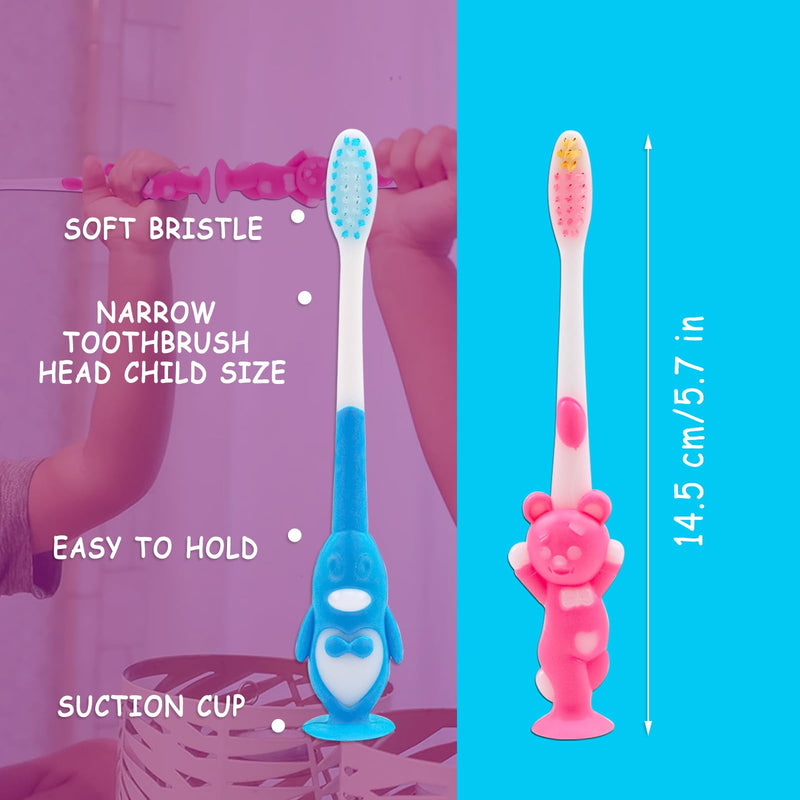 [Australia] - 50pcs Toddler Toothbrush Set - Kids Manual Toothbrushes, Soft Bristles, Suction Cup, Age 2+ 050 Pack 