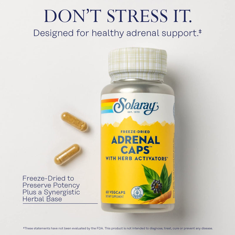 [Australia] - Solaray Adrenal Caps Freeze Dried, Veg Cap (Btl-Plastic) 170mg 60ct 