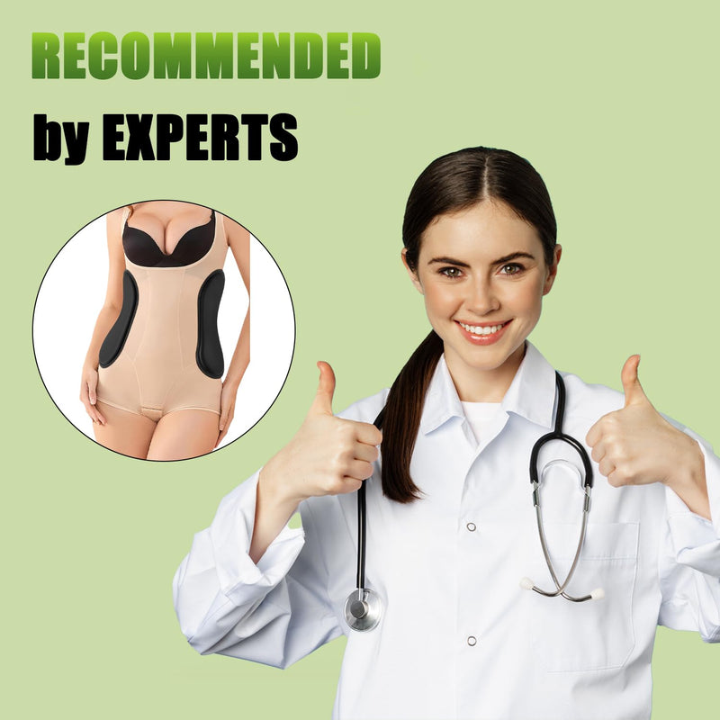 2PCS Post-Surgery Lipo Foam Pads, 11.8"x5.5"x0.5" Abdominal Compression Lateral Boards for Skin Firming & Waist Support, Black